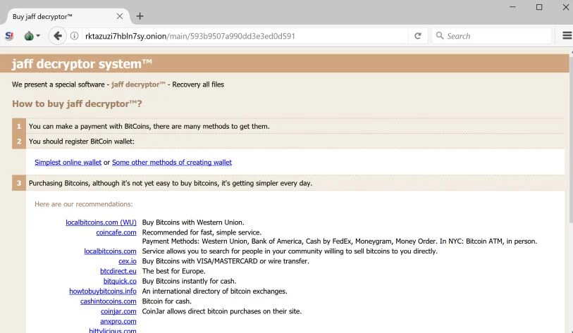 jaff decryptor system virus