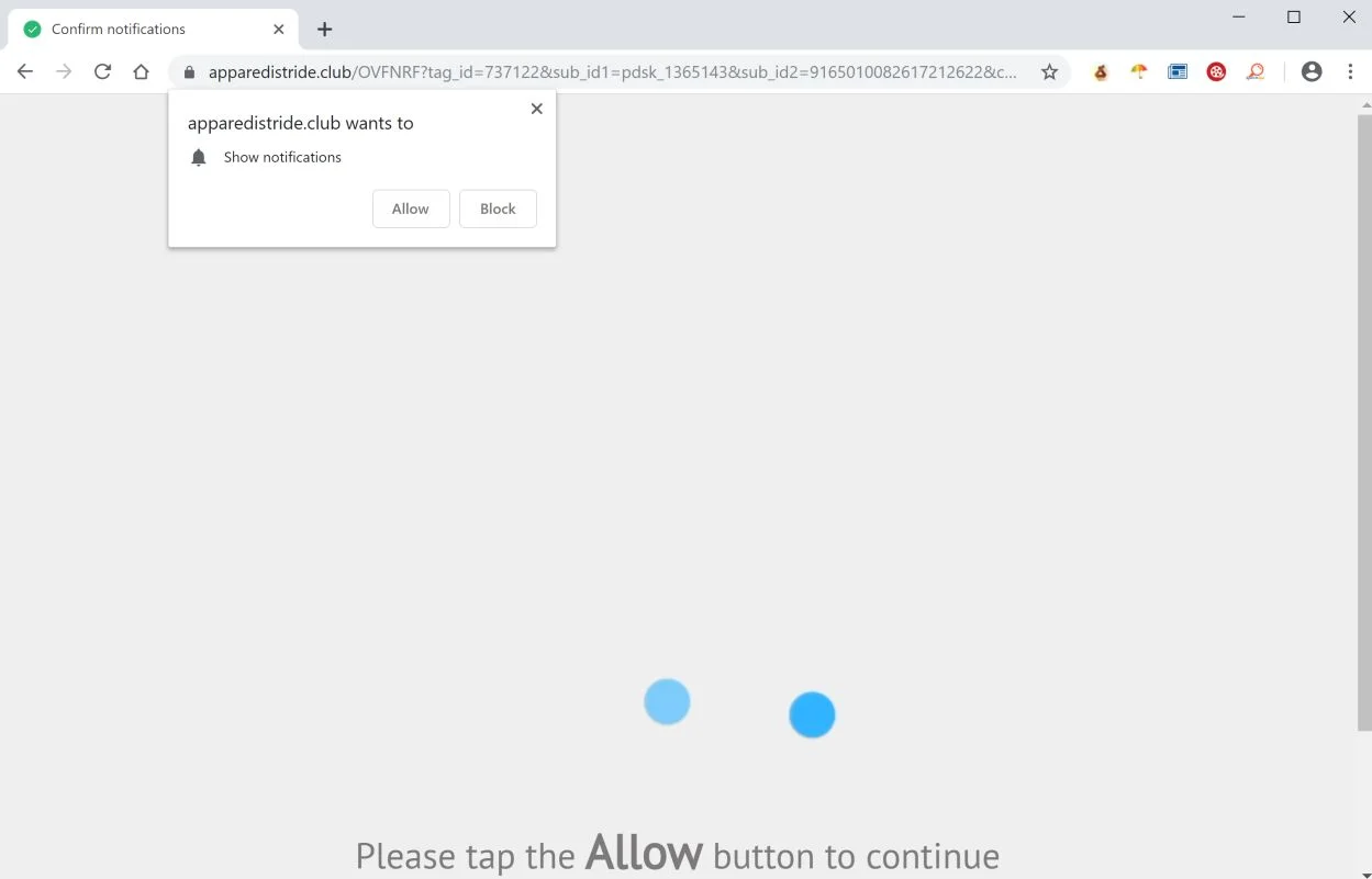 apparedistride.club redirect virus