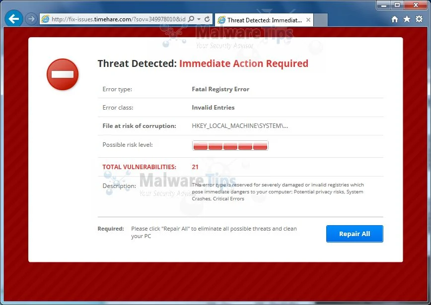 [Image: Fix-issues.timehare.com virus]