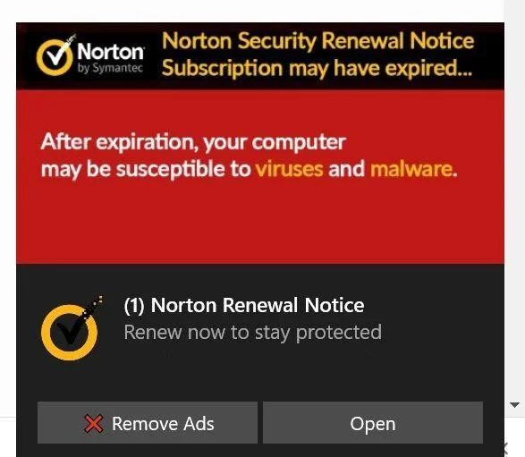The Fake Norton “Subscription Expired” Scam Pop-ups Explained 5 Norton Renewal Notice