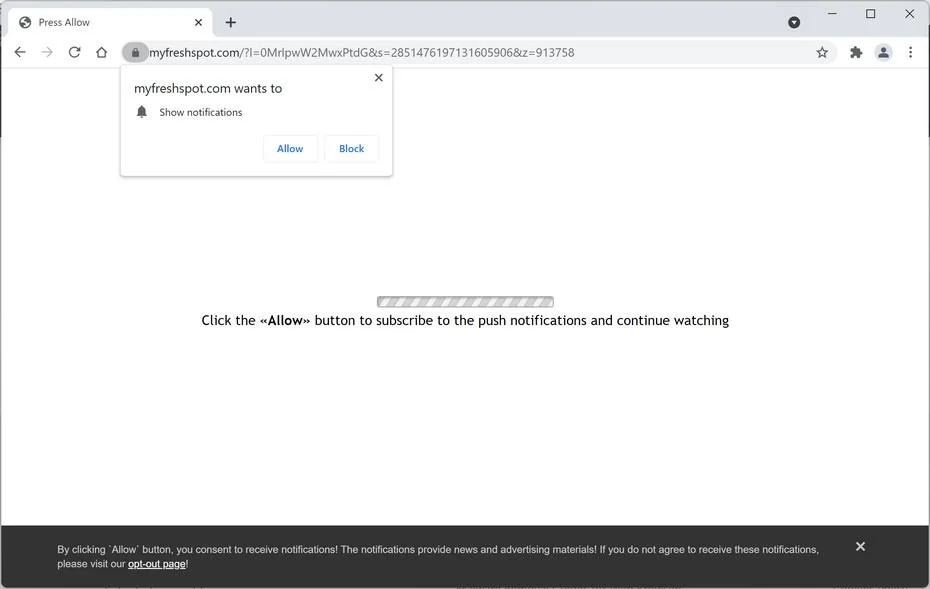 Remove Myfreshspot.com pop-up ads (Virus Removal Guide) 1 Image: Chrome browser is redirected to Myfreshspot.com