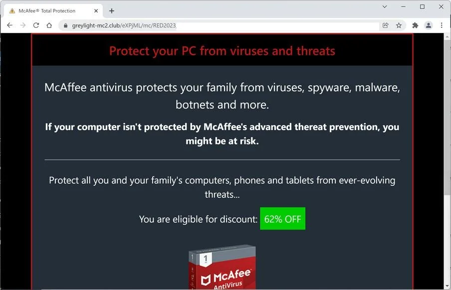 Remove Greylight-mc2.club Pop-up Ads (Virus Removal Guide) 1 Image: Greylight-mc2.club scam