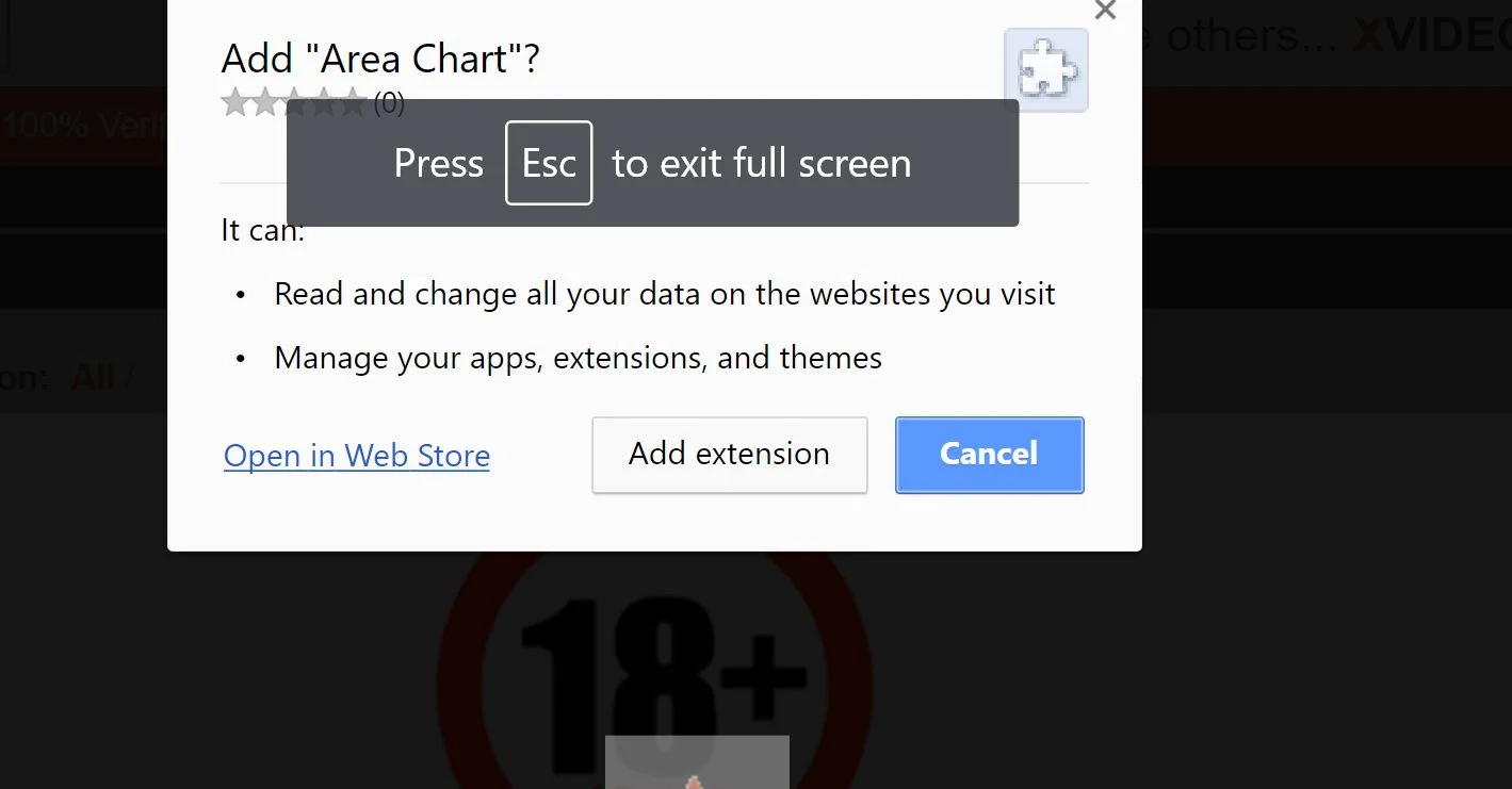 Area Chart by areachart.me Scam Extension Virus