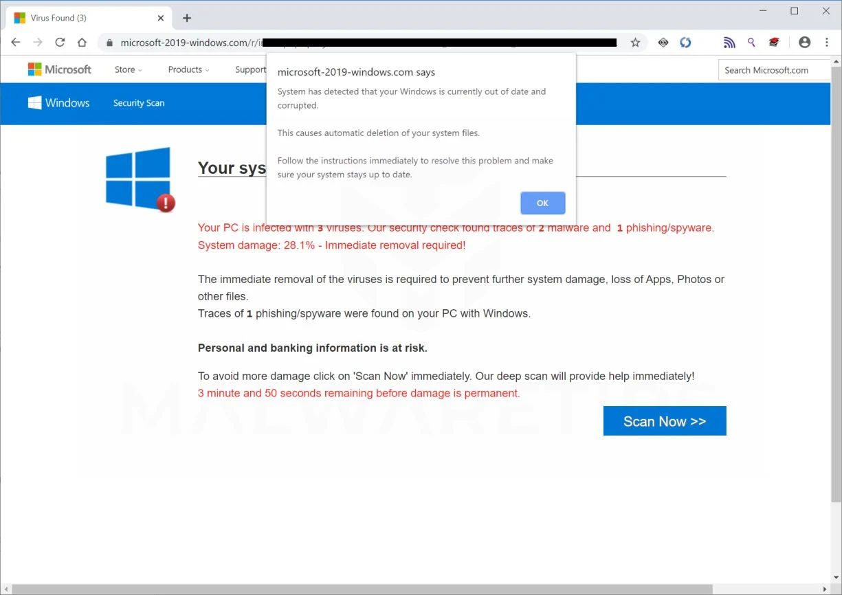 Remove Microsoft-2019-windows.com Pop-ups (Virus Removal Guide) 1 Image: Microsoft-2019-windows.com fake error messages