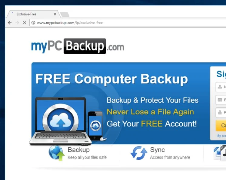 www.mypcbackup.com virus