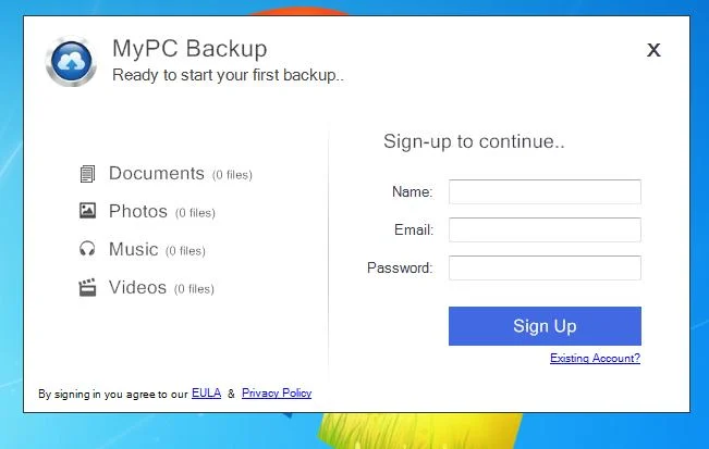MyPC Backup adware