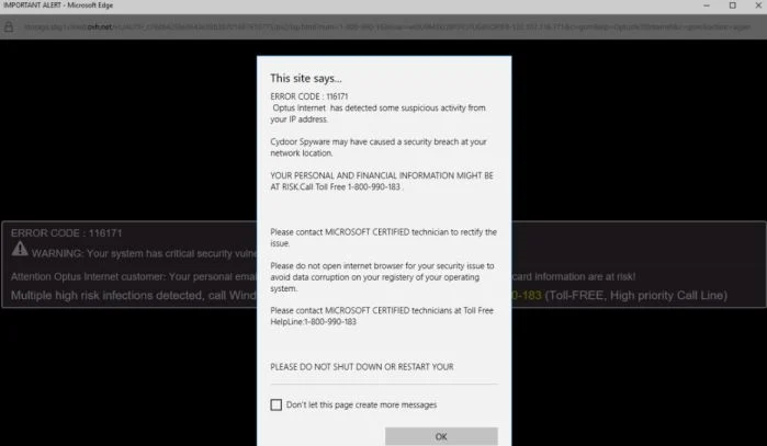 How to remove "Cydoor Spyware" Fake Alerts (Microsoft Scam) 1 Cydoor Spyware Support Scam