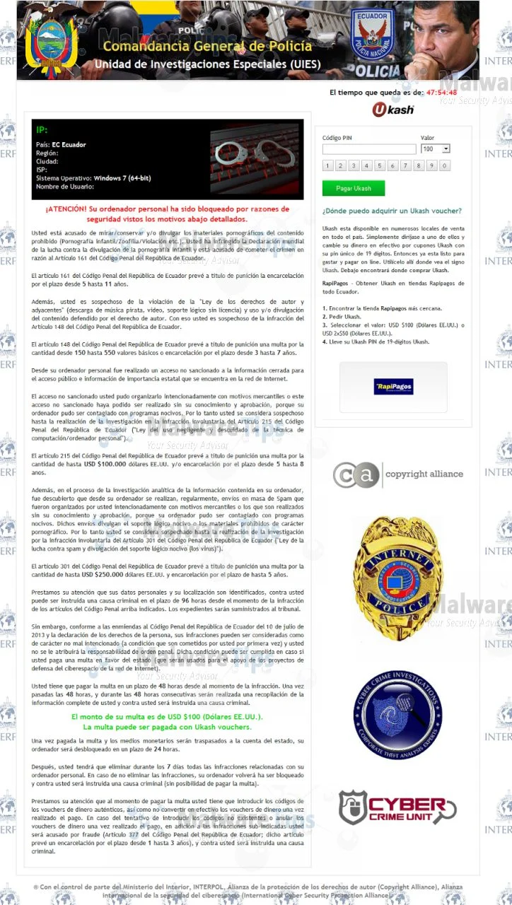 [Image: Comandancia General de Policía virus]