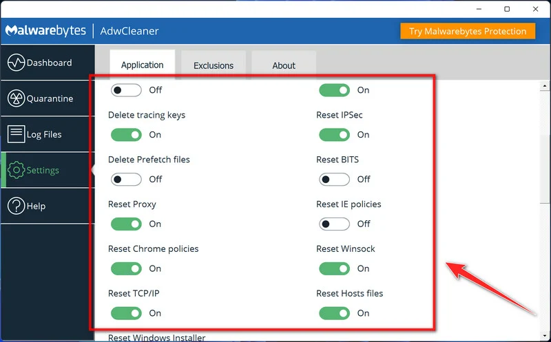 AdwCleaner Basic Repairs