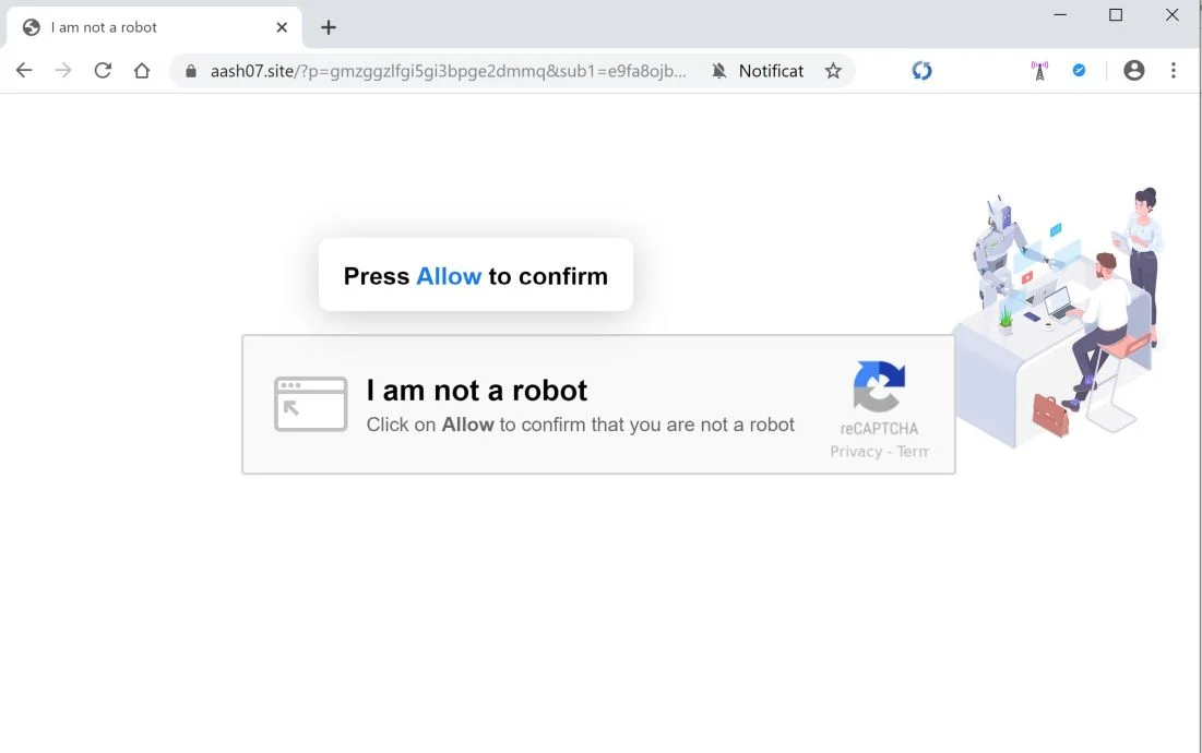 How to remove Aash07.site pop-up ads (Virus Removal Guide) 1 Image: Chrome browser is redirected to Aash07.site