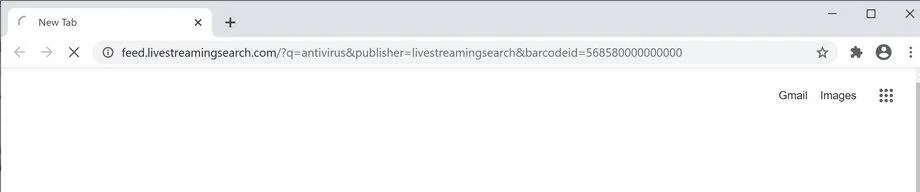 Image: Chrome browser is redirected to LiveStreamingSearch Search
