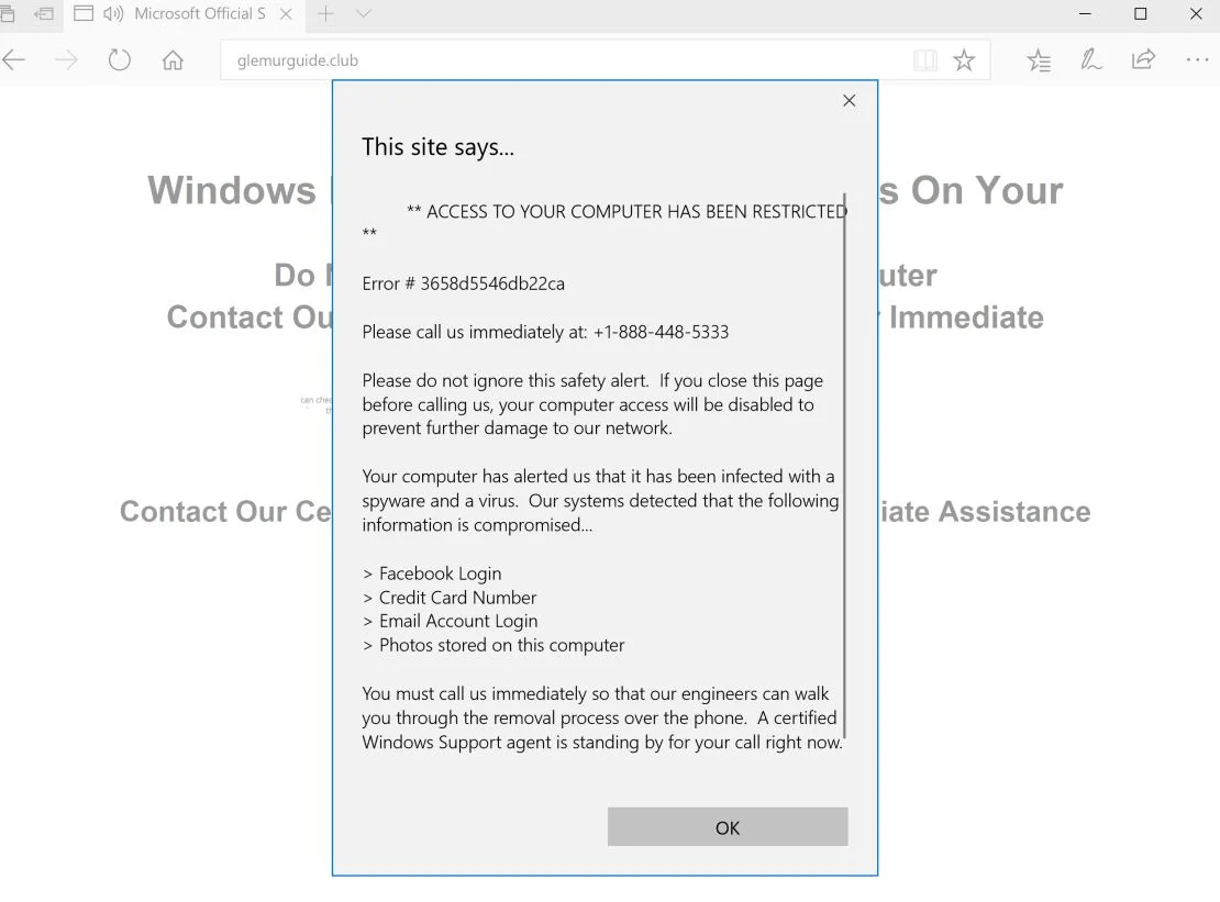 How To Remove "Critical Alert from Microsoft" Pop-ups (Support Scam) 1 Critical Alert from Microsoft Scam Virus