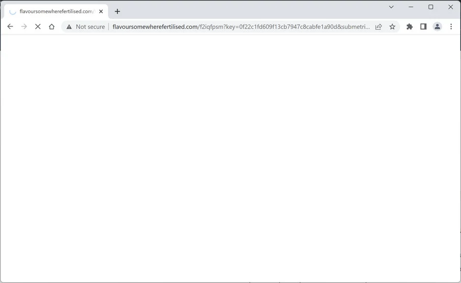 Image: Chrome browser is redirected to Flavoursomewherefertilised.com