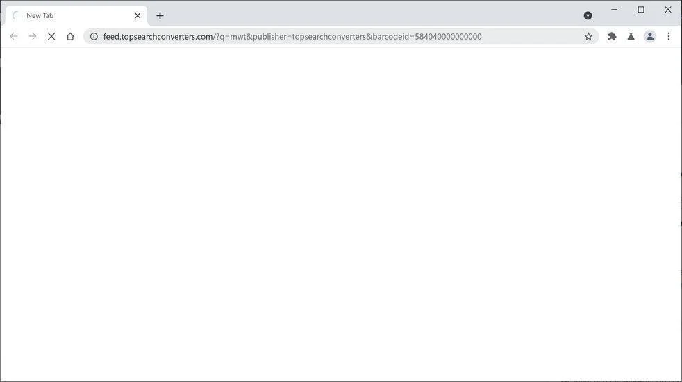 Image: Chrome browser is redirected to TopSearchConverters Search