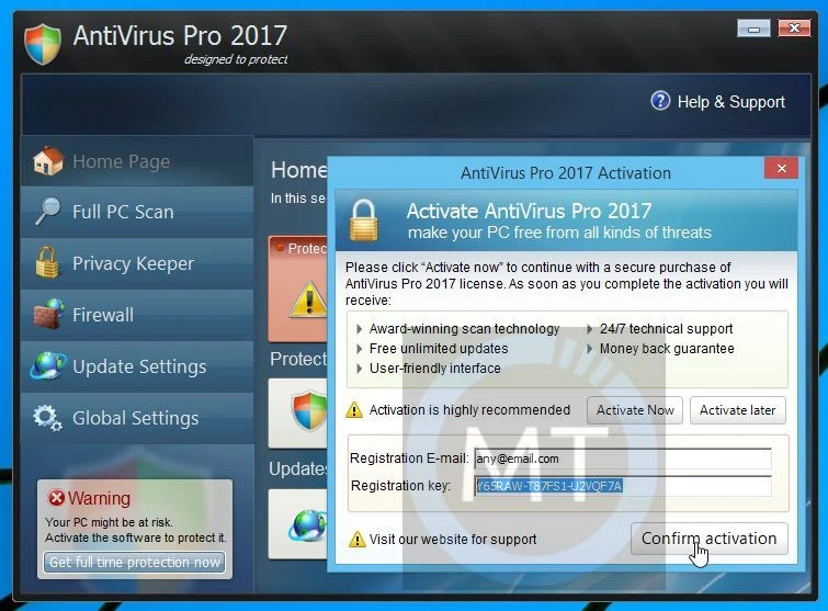 Antivirus Pro 2017 Registration Key Antivirus Pro 2017 Key