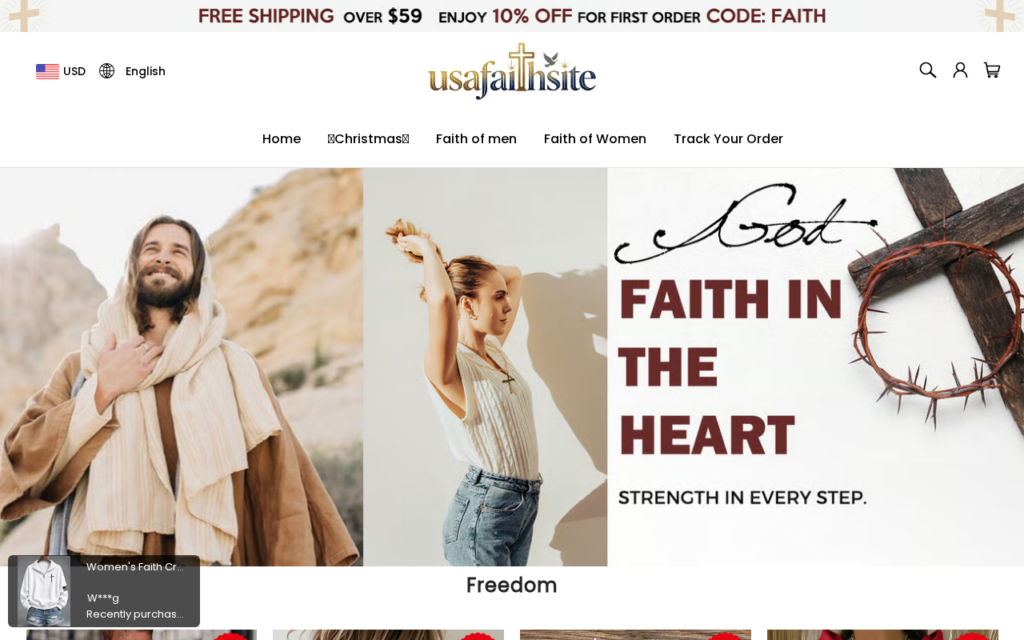 Usafaithsite.com EXPOSED - Shopping Scam or Legit? Key Findings 1 Usafaithsite.com scam