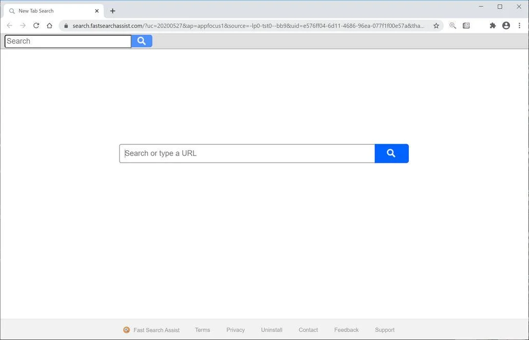 Image: Chrome browser is redirected to Fast Search Assist