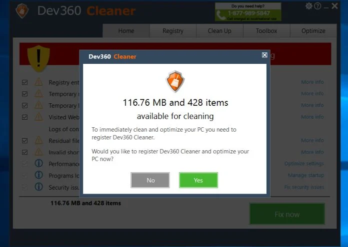 Dev360 Cleaner adware