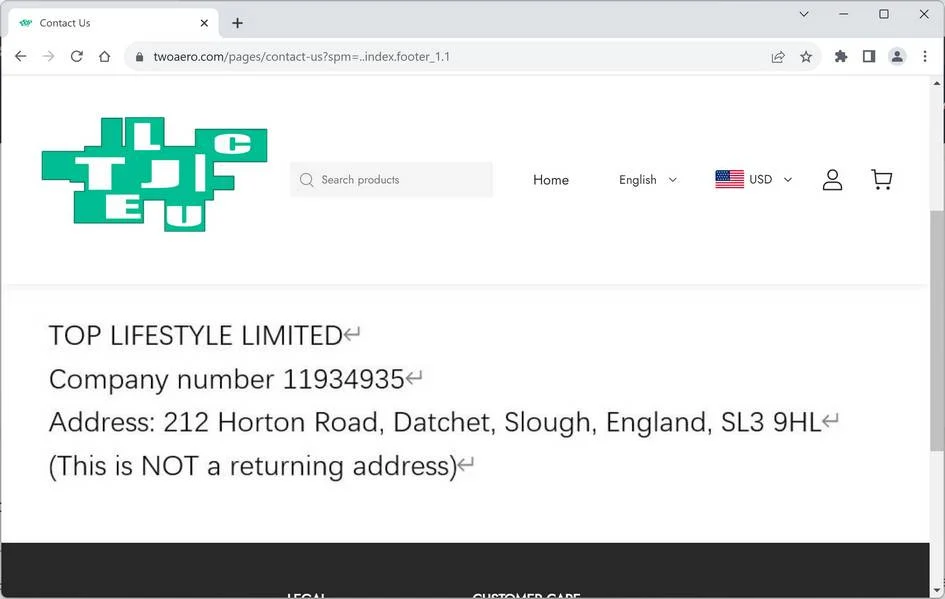 Twoaero.com Scam