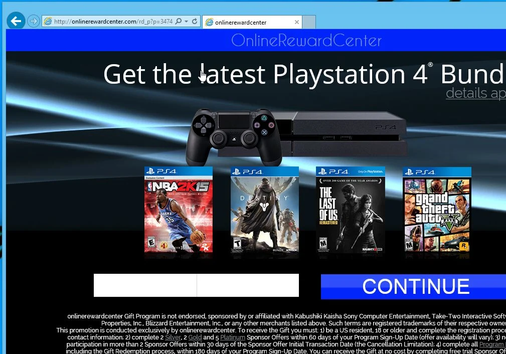 onlinerewardcenter.com virus