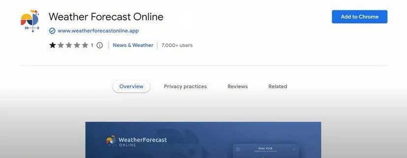 Image: Weather Forecast Online Chrome extension