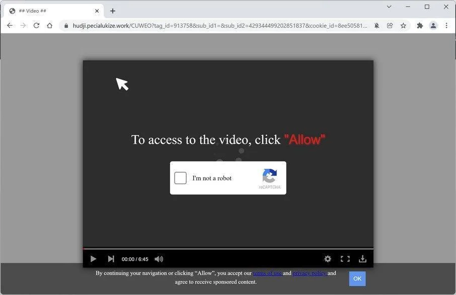 How to Remove Pecialukize.work Pop-up Ads (Virus Removal Guide) 1 Image: Chrome browser is redirected to Pecialukize.work