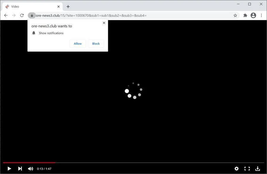 Remove Ore-news3.club pop-up ads (Virus Removal Guide) 1 Image: Chrome browser is redirected to Ore-news3.club