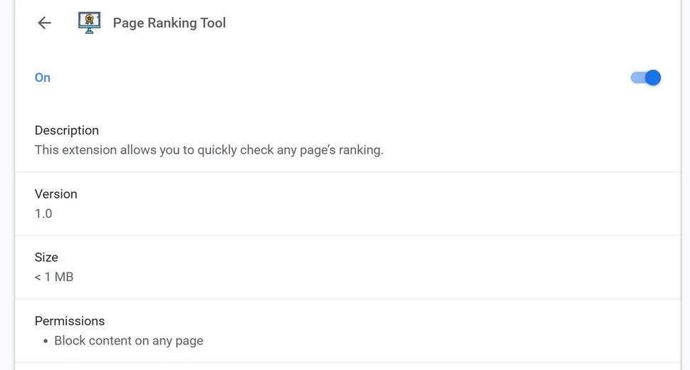 Remove Page Ranking Tool browser extension (Virus Removal Guide) 1 Image: Page Ranking Tool Chrome extension