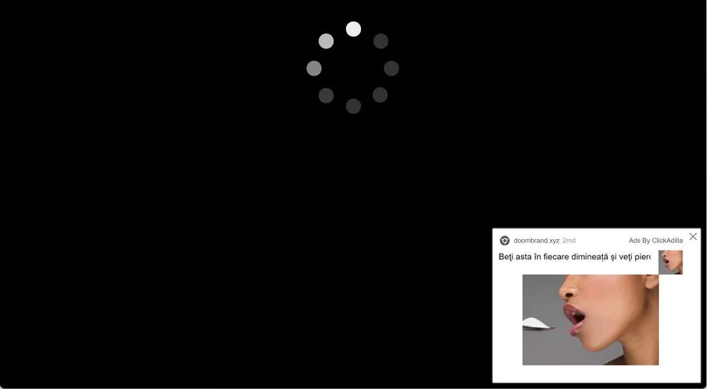 Image: Chrome browser is redirected to Doombrand.xyz