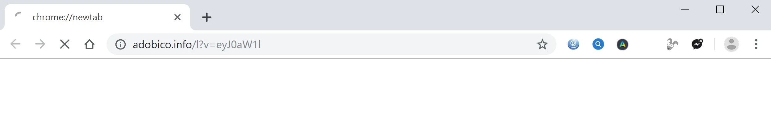 Image: Chrome browser is redirected to Adobico.info