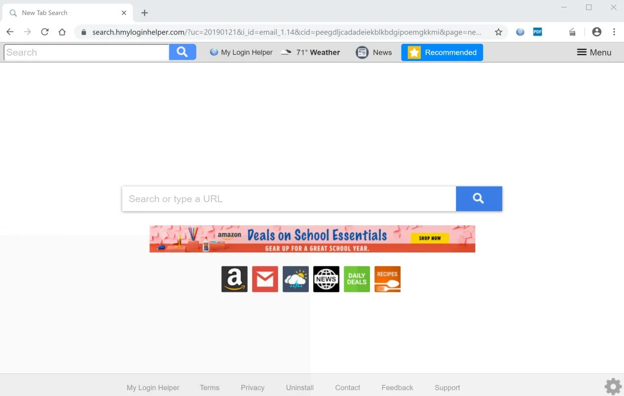 Remove My Login Helper browser hijacker (Virus Removal Guide) 1 Image: Google Chrome is redirected to My Login Helper New Tab