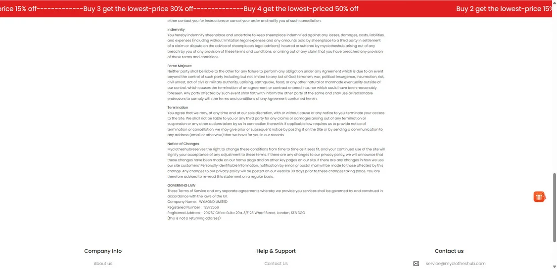 Myclotheshub.com scam