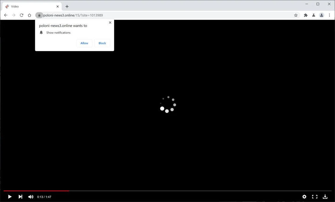 Remove Poloni-news3.online pop-up ads (Virus Removal Guide) 1 Image: Chrome browser is redirected to Poloni-news3.online