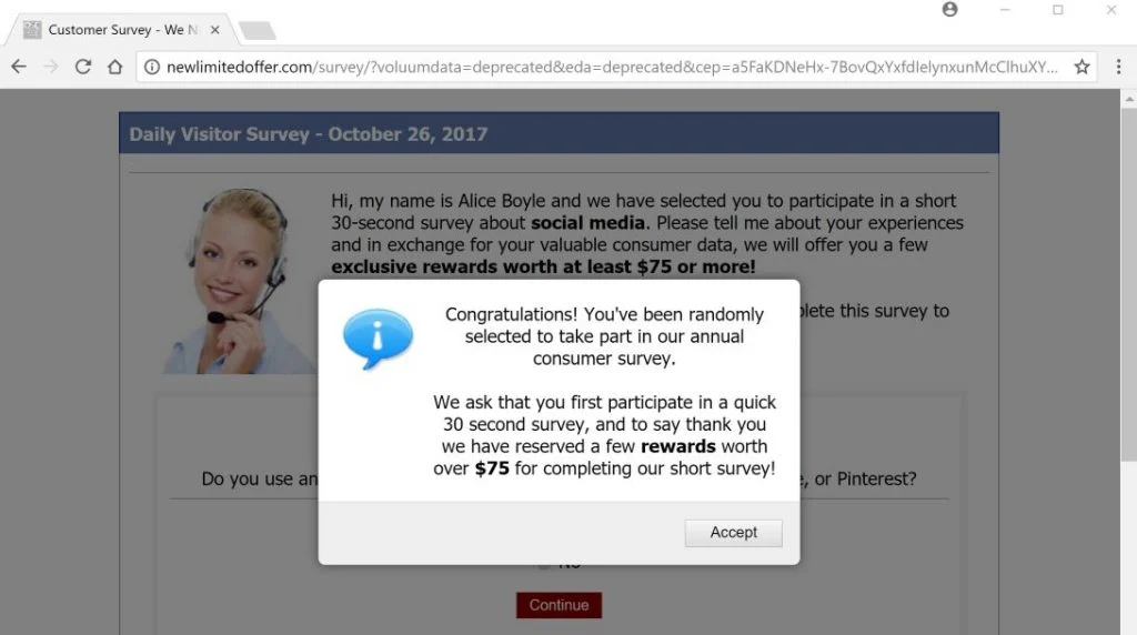 Daily Visitor Survey Scam
