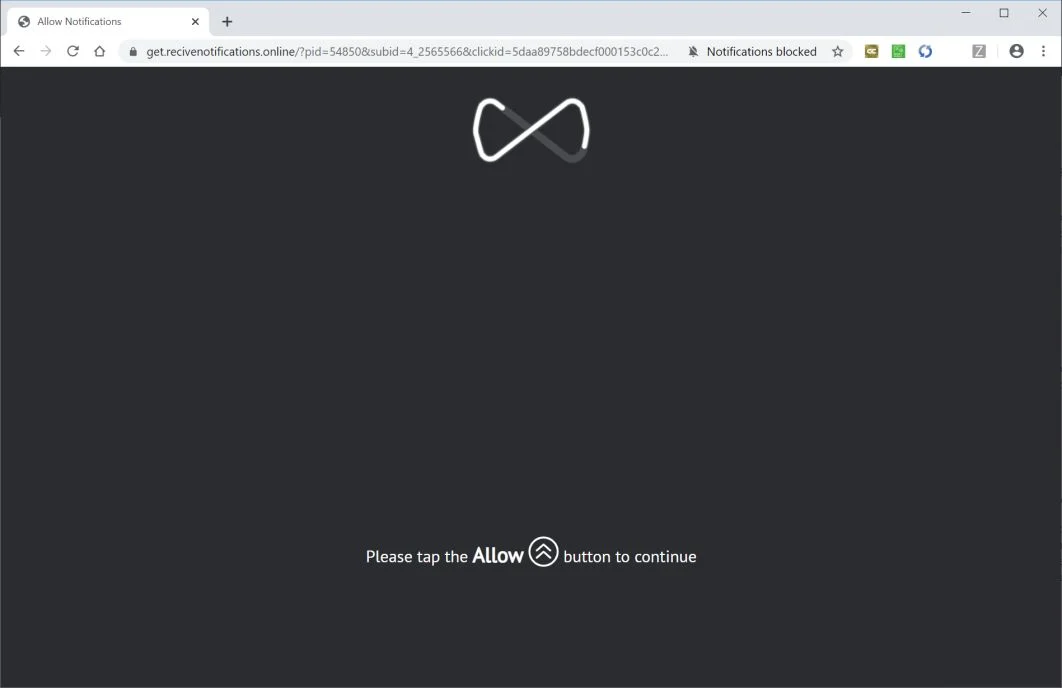 Remove Get.recivenotifications.online pop-up ads (Virus Removal Guide) 1 Image: Chrome browser is redirected to Get.recivenotifications.online