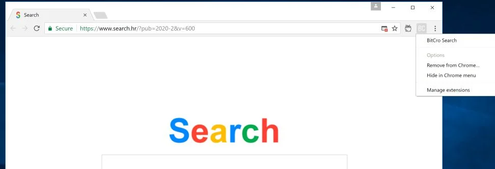 BitCro Search Virus