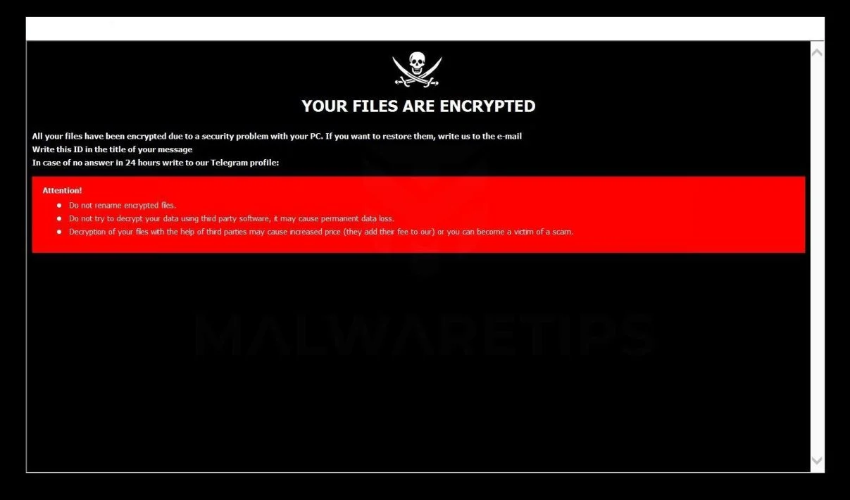 Image: EIGHT ransomware variant 2