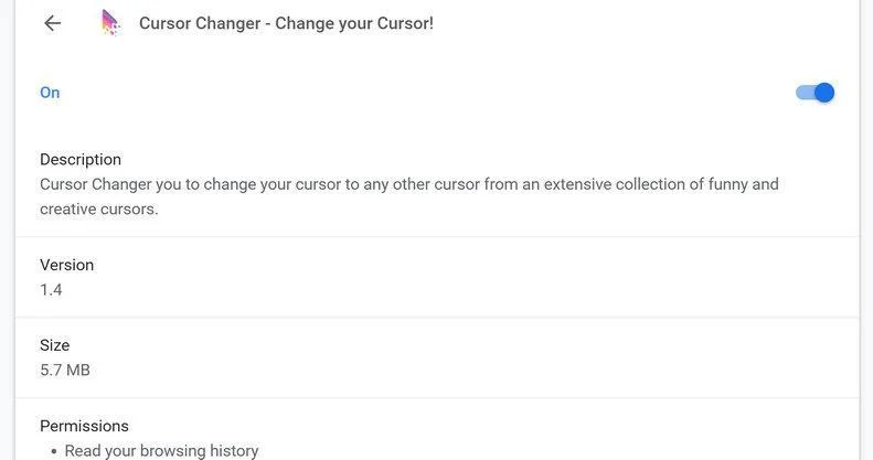 Image: Cursor Changer Chrome extension