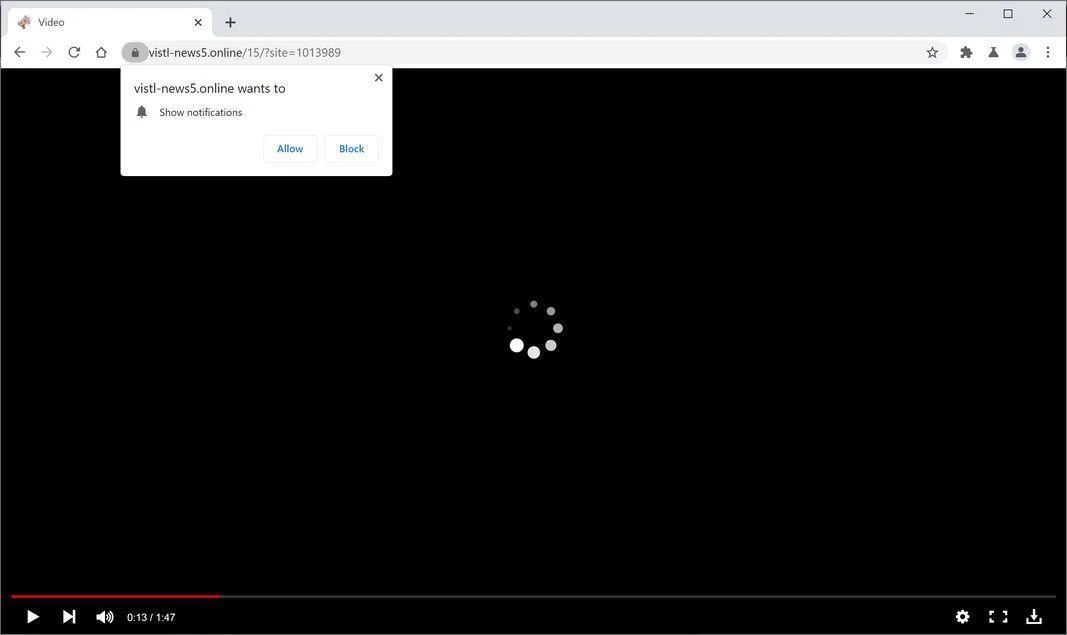 Remove Vistl-news5.online pop-up ads (Virus Removal Guide) 1 Image: Chrome browser is redirected to Vistl-news5.online