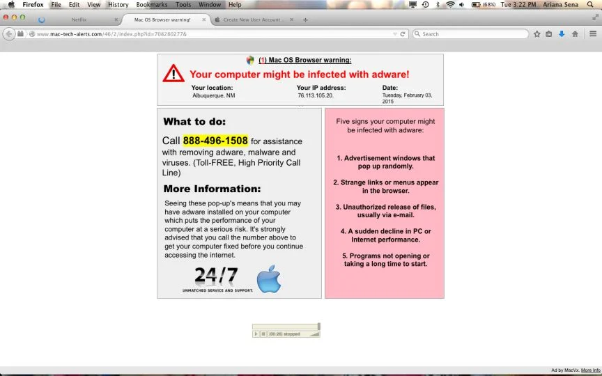 Ads by MacItNow virus