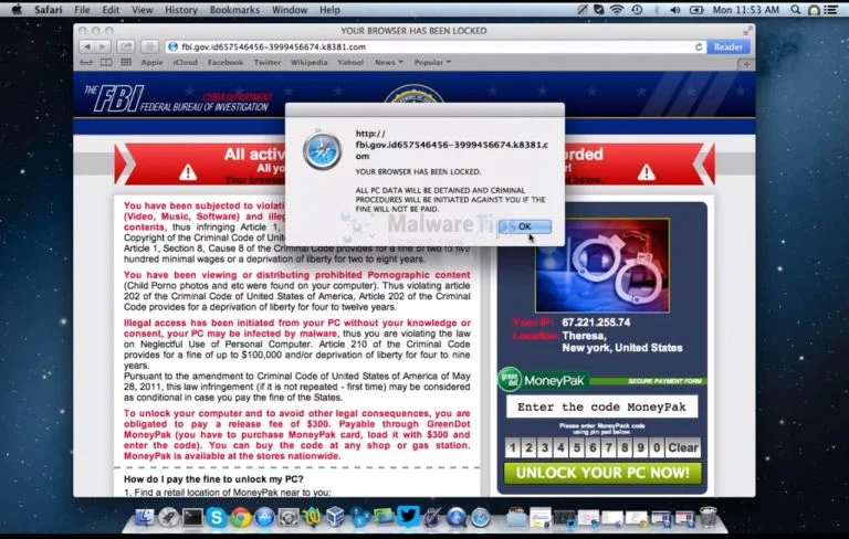 [Image: Your browser has been locked Apple Safari]