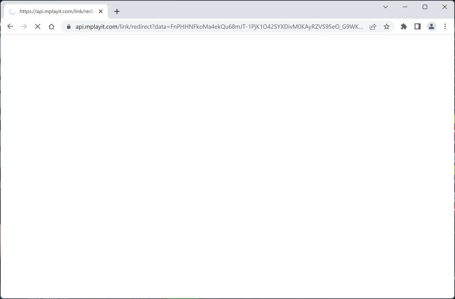 Image: Chrome browser is redirected to Api.Mplayit.com
