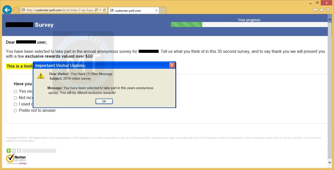 Customer-Poll.com pop-up ads Customer-Poll.com virus