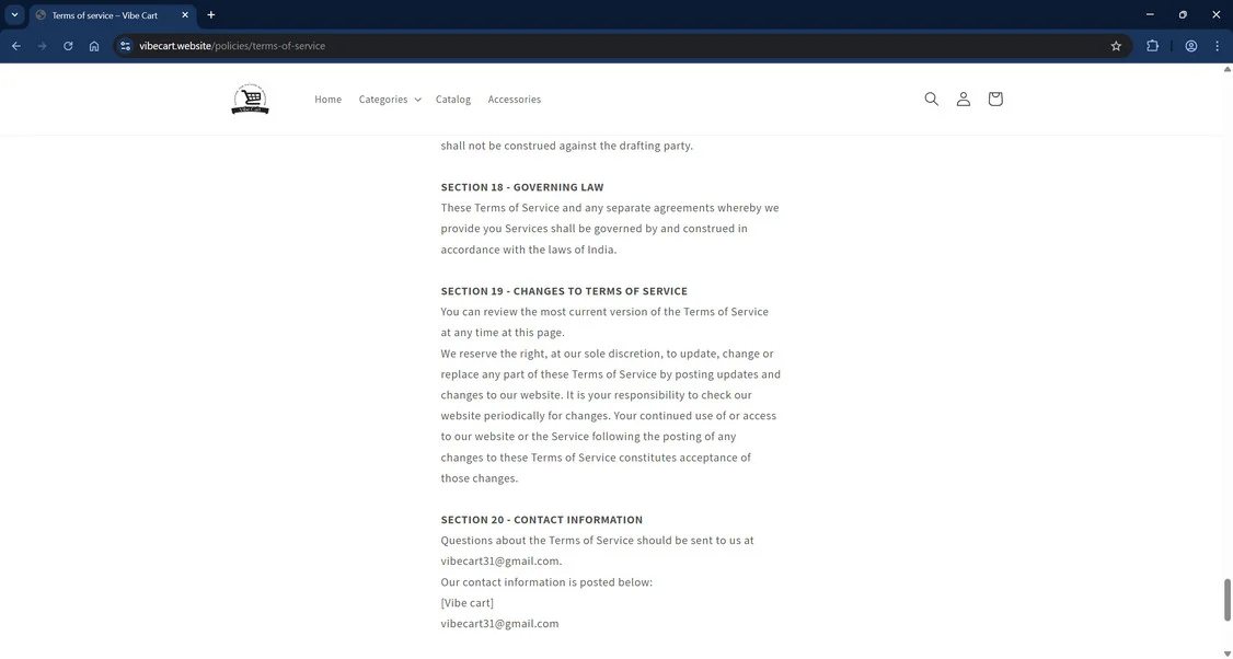 Vibecart.website scam