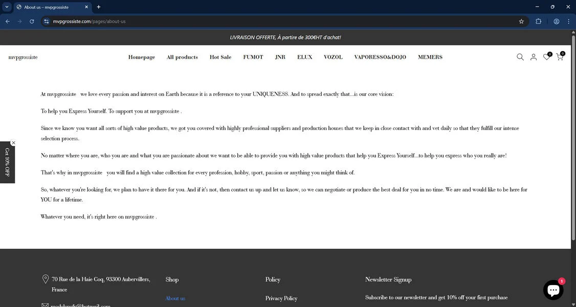 Mvpgrossiste.com scam
