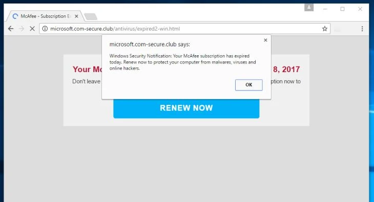 microsoft.com-secure.club virus