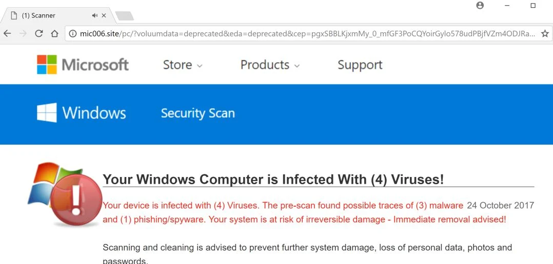 mic006.site Fake Alerts Virus