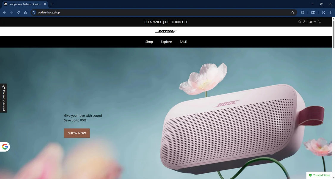 Outlets-bose.shop Scam Store: A Fake BOSE Website 1 Outlets-bose.shop scam