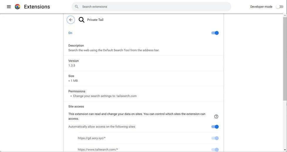 Image: Private Tail browser hijacker