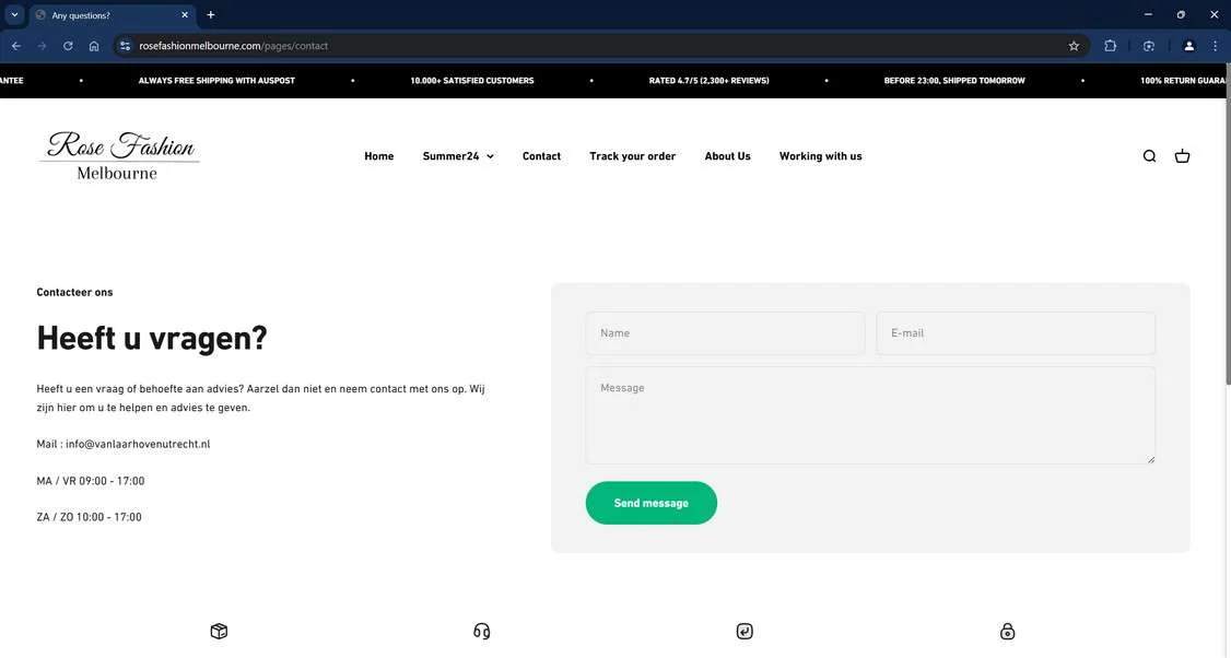 Rosefashionmelbourne.com scam